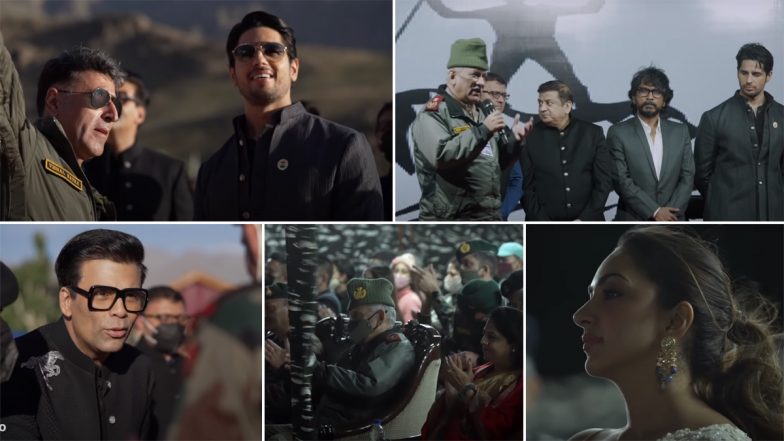 Shershaah At Kargil: Sidharth Malhotra, Kiara Advani, Karan Johar Celebrate Vijay Diwas With Indian Soldiers At The Trailer Launch Event (Watch Video)