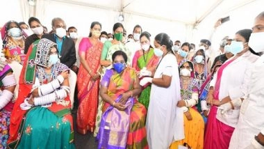 India News | Telangana Governor Takes Second Dose of COVID-19 Vaccine Among Members of Tribal Community