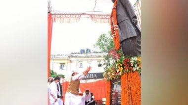 India News | Rajnath Singh Unveils Statue of Lalji Tandon on His First Death Anniversary in Lucknow