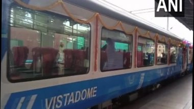 India News | Karnataka's First Train with Two Vistadome Coaches Arrives in Bengaluru