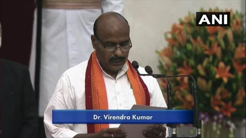 Modi Cabinet Reshuffle: Virendra Kumar, MP for Seventh Term, Takes Oath as Minister at Rashtrapati Bhavan