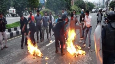World News | As Rage Against House Dissolution Intensifies, Protesters Burn Effigies of Nepal President, PM