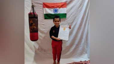 Five-Year-Old Arindam Gaur Register World Record of 'Fastest Hundred Boxing Punches, Says I Love Boxing, Train For Three Hours a Day