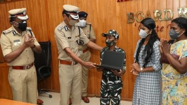India News | Kerala Police Gifts Laptop to 11-year-old Abhijit, Who Helps His Grandmother Earn Living by Selling Fish
