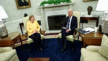 World News | German Chancellor Angela Merkel Meets US President Joe Biden in Washington