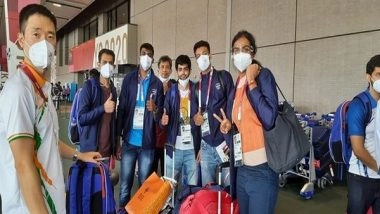 Sports News | Tokyo Olympics: Indian Badminton Contingent, Table Tennis Team Leave for Games Village