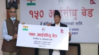 World News | India Hands over 150 ICU Beds to Nepal as Part of Its Commitment to COVID 19 Cooperation