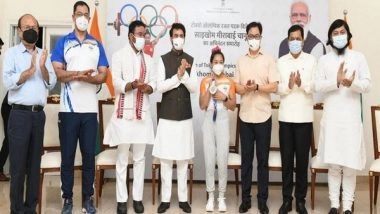 Sports News | Anurag Thakur, Union Ministers Felicitate Tokyo Olympics Silver Medallist Mirabai Chanu