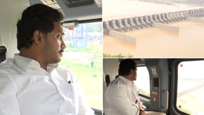 Andhra Pradesh CM Jagan Mohan Reddy Conducts Aerial Survey To Review Progress of Polavaram Project (Video)