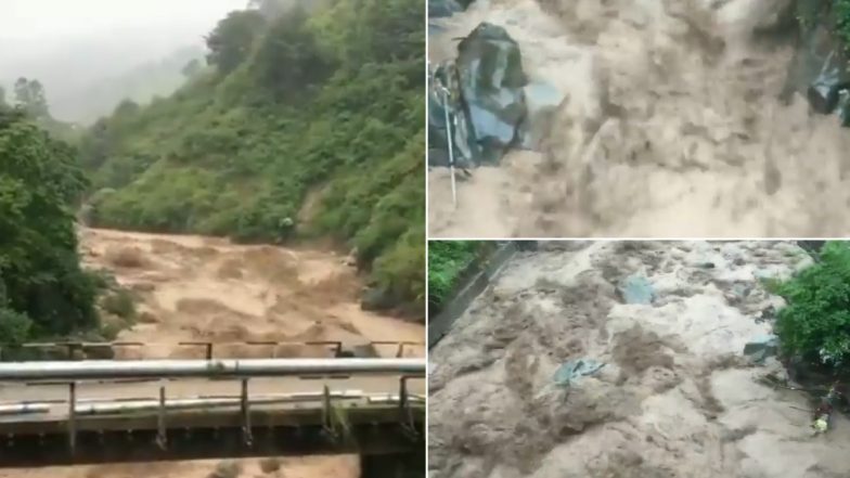 Manjhi River Rages After Heavy Rainfall Near Dharamshala (Watch Video)