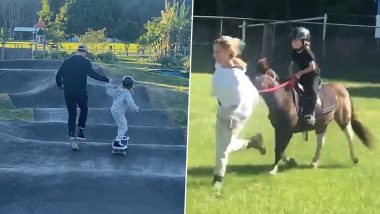 Chris Hemsworth Takes Out His Daughter India for Skating and Twin Sons Tristan, Sasha for Horse Riding – WATCH