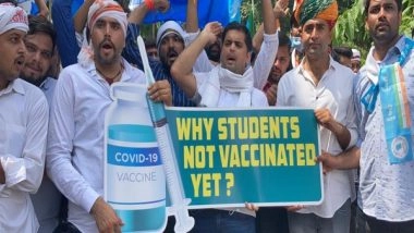 India News | NSUI Holds Protest March to Parliament, Demands Immediate Vaccination Policy, Relief Packages for Students