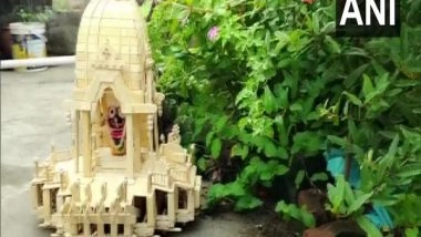 India News | Odisha Artist Creates Miniature Chariot of Lord Jagannath with Ice Cream Sticks
