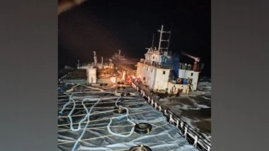 India News | Indian Coast Guard's MV Hermeez Evacuates 12 Crew Members of MV Kanchan Stranded off Umargam