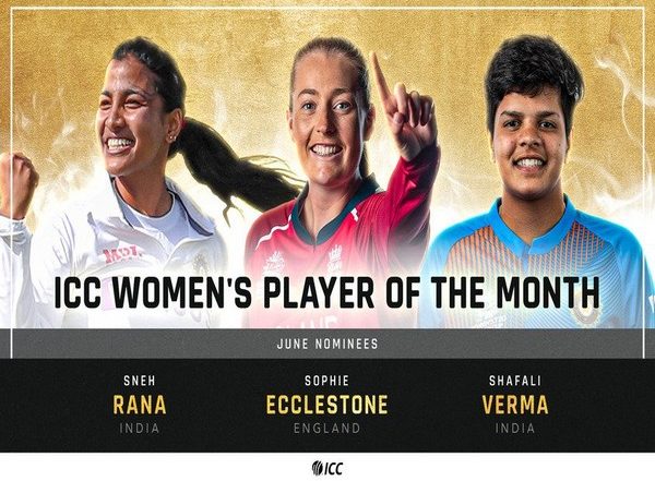 ICC Player of the Month Awards: Shafali Verma, Sophie Ecclestone and Kyle Jamieson Highlight June Nominations