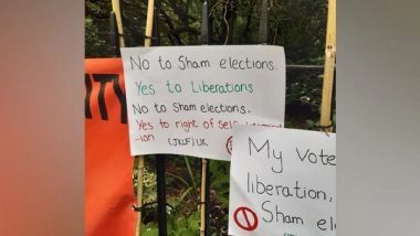 World News | JKLF Held Protest in Front of Pak High Commission in London Against PoK Election