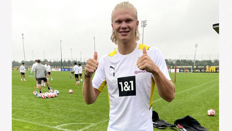 Super Shot! Erling Haaland Unleashes Powerful Kicks During Borussia Dortmund Training, Watch Video