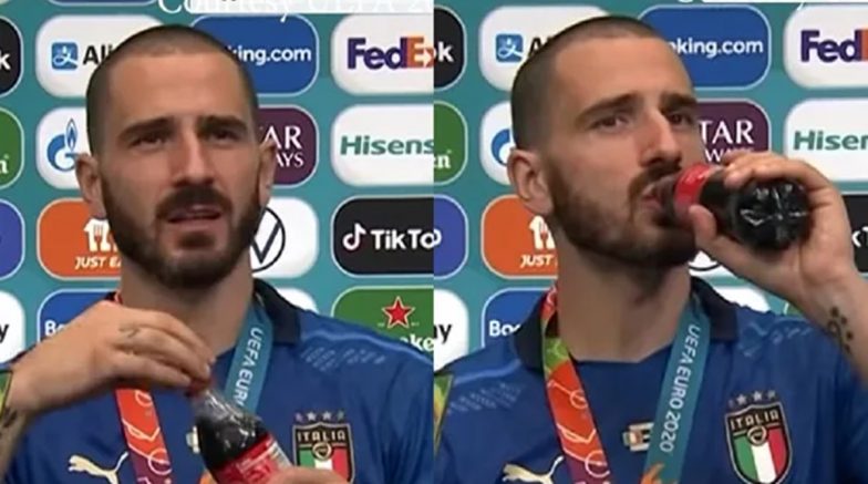 Leonardo Bonucci Enjoys Coca-Cola & Beer After Italy Wins Euro 2020 (Watch Video)