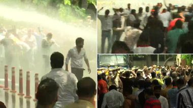 Water Crisis Protest in Delhi: Police Use Water Cannon Against BJP Workers Protesting Against Govt