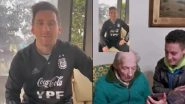 Lionel Messi Surprises a 100-Year-Old Fan With a Video Following Copa America 2021 Win (Watch Video)