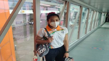 Mirabai Chanu Reaches Imphal After Winning Silver Medal at Tokyo Olympics 2020, Receives Warm Welcome From Fans (Watch Video)