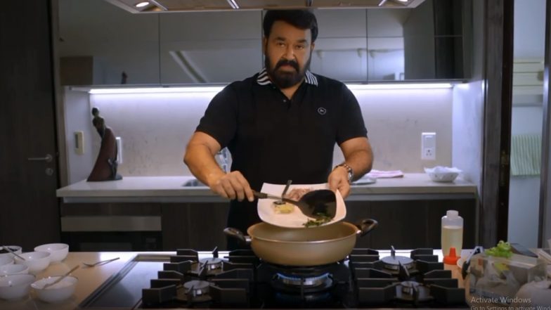 Mohanlal Cooks His Special Chicken Recipe for Fans; Wife Suchitra Gives Her Stamp of Approval  (Watch Video)