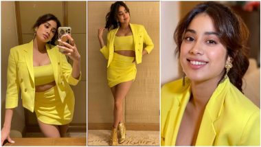 Janhvi Kapoor's Saying 'Hello' in Her 'Yellow' Co-ord Set and It's Beautiful (View Pics)