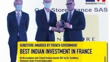 Business News | Boost to France India Relations: Indian-origin Diagnostics Company GeneStore Awarded as Best Investment in France