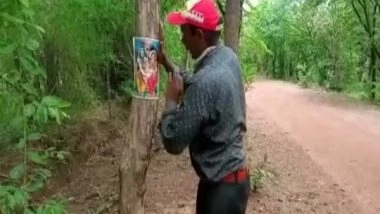 India News | Chhattisgarh: Activist Pastes Photos of Gods on Trees to Save Them from Being Felled