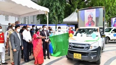 India News | Telangana Governor Flags off 'mobile Digital Publicity Vans' to Create Awareness on COVID-19 Vaccination