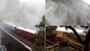 Train Passing Through Doodhsagar Waterfall in South Western Railway Halted Due to Heavy Rainfall (Watch Video)