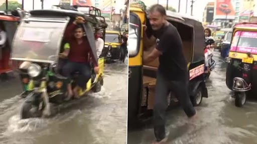 Bihar Rains: Heavy Rainfall Causes Waterlogging in Patna's Dakbangla Chauraha Area (See Pics)