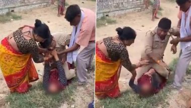 Uttar Pradesh Police Official Accused of Sitting on Woman and Hitting Her in Kanpur, Photo Goes Viral