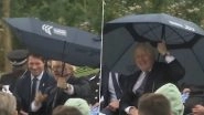 Boris Johnson Struggles With His Umbrella During Event Dedicated to Police Officers, Prince Charles and Priti Patel Couldn&rsquo;t Stop Laughing (Watch Video)