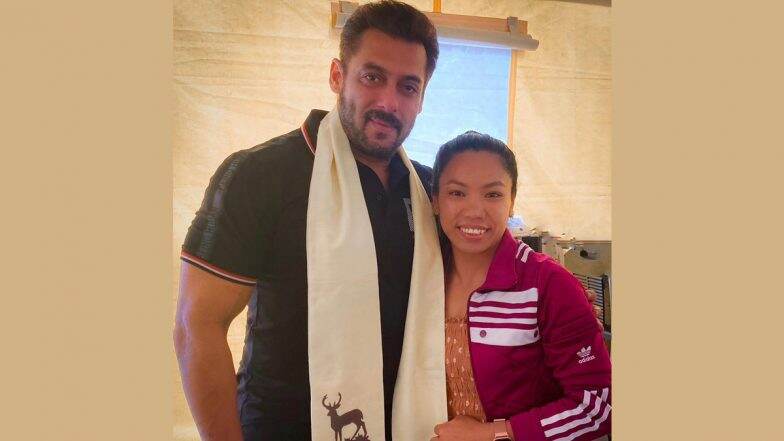 Salman Khan Meets Olympic Medalist Mirabai Chanu, Says 'Best Wishes Always!' (View Pic)