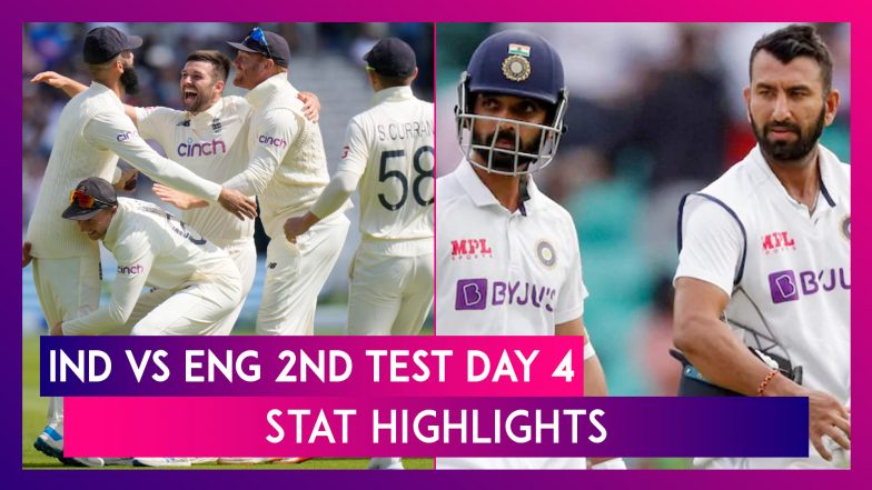 IND vs ENG Stat Highlights 2nd Test Day 4: Pujara-Rahane Stand | 📹 ...