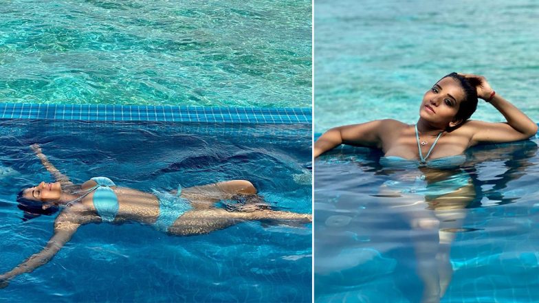 Bhojpuri Sensation Monalisa Flaunts ‘Tan Lines’ In a Sexy Powder Blue Bikini, Shares ‘Good Times’ Pics From Maldives Vacay