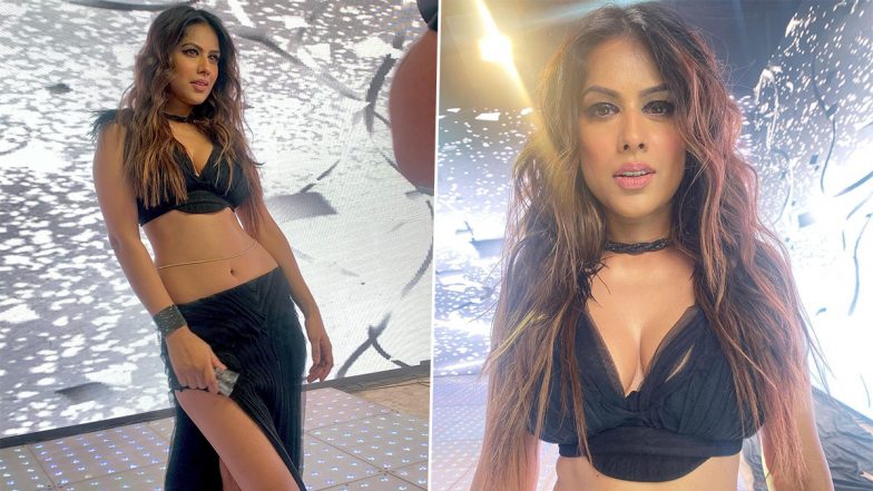 Nia Sharma Sets The Gram On Fire As She Poses In a Sexy Black Crop Top With Thigh-Slit Skirt, Shares Sizzling Pics