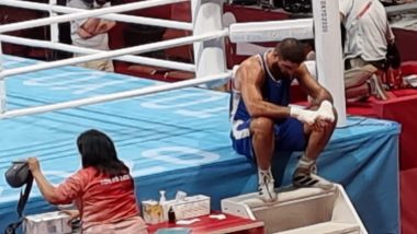 French Boxer Mourad Aliev Sits on Ring Apron in Protest After Being Disqualified for Head-Butting His Opponent