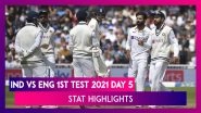 IND vs ENG Stat Highlights 1st Test 2021 Day 5: Rain Forces Match To End In A Draw