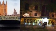 'Resign Modi' Banner Dropped By Few Members of South Asia Solidarity Group at Westminster Bridge London on Indian Independence Day; Watch Video