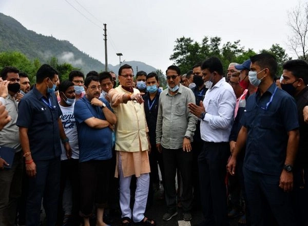 India News | River Submerges Sahastradhara-Maldevta Link Road Due to Heavy Rain, Uttrakhand CM Inspects Site