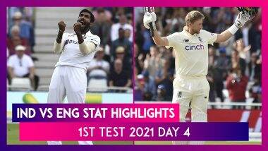 IND vs ENG Stat Highlights 1st Test 2021 Day 4: Jasprit Bumrah Registers 6th Five-Wicket Haul