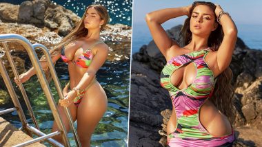 Demi Rose Flaunts Her Curvaceous Body In a Skimpy Printed Bikini, Shares Eye-Popping Hot Pictures