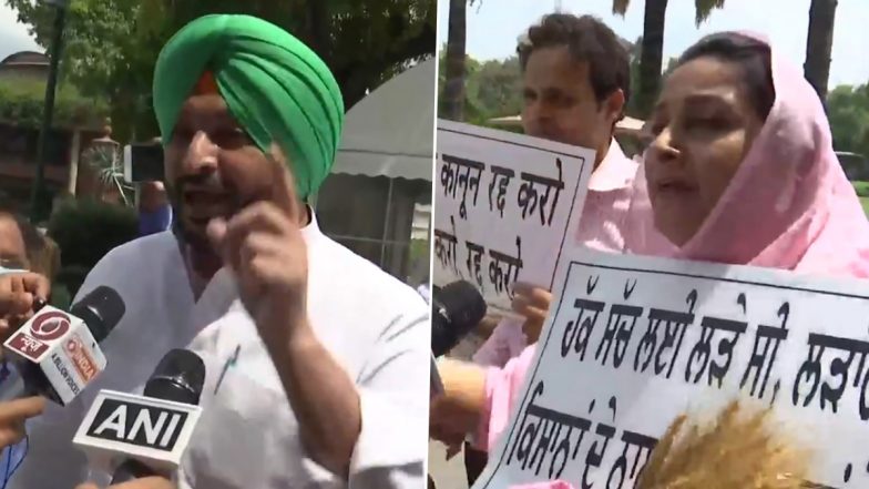 Delhi: Verbal Spat Breaks Out Between SAD's Harsimrat Kaur Badal & Congress' Ravneet Singh Bittu Over Farm Laws