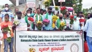 India News | Karnataka: Florists Associations and Farmers Protest Against Ban on Garlands, Bouquets at Official Programs