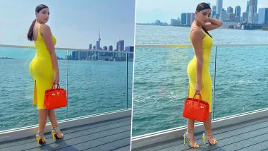 Nora Fatehi Oozes Oomph As She Poses In a Sexy Bright Bodycon Dress, Shares Sizzling Photos