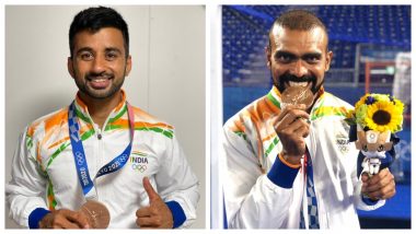 PR Sreejesh & Manpreet Singh Share a Photo Wearing Bronze Medal After 5-4 Win Against Germany at Tokyo Olympics 2020 (See Pics)