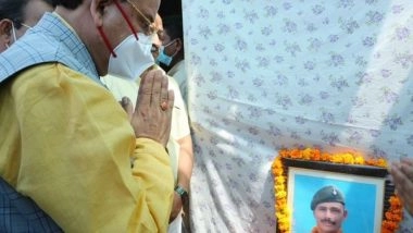 India News | Ajay Bhatt Meets Family of Subedar Ram Singh Who Was Killed in Action in J-K