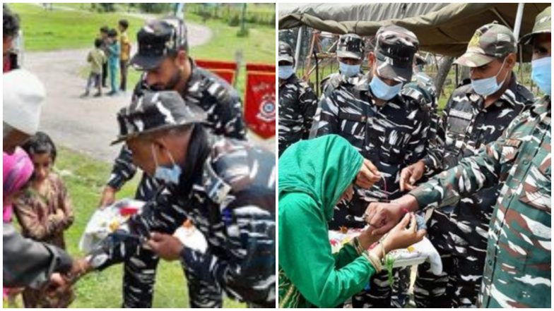 Raksha Bandhan 2021: Local Girls And Women Tie Rakhis to CRPF Personnel in Srinagar (View Pics)